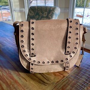 vince camuto metallic bronze crossbody bag